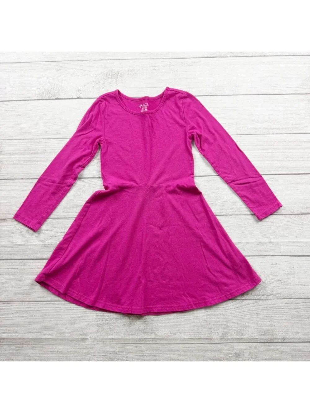 The Children's Place Girls Long Sleeve Pink Skater Dress S 5-6